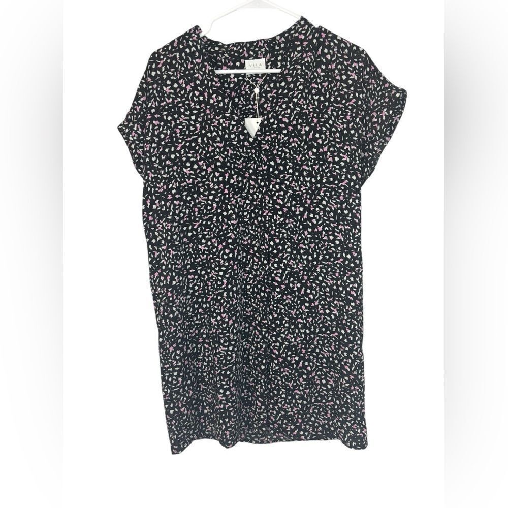Vila Clothing NWT Short Sleeve Angi Tunic Dress Size 40